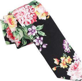 img 2 attached to 🌸 Eye-Catching Floral Skinny Ties, Cummerbunds & Pocket Squares for Men - Levao CT08105