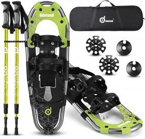 img 4 attached to Complete Snowshoe Kit For All Ages: Odoland 3-In-1 Set With Trekking Poles, Durable Carrying Bag, And Lightweight Aluminum Alloy Terrain Shoes In Sizes 21”, 25”, And 30”