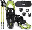 complete snowshoe kit for all ages: odoland 3-in-1 set with trekking poles, durable carrying bag, and lightweight aluminum alloy terrain shoes in sizes 21”, 25”, and 30” logo