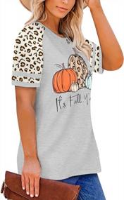 img 3 attached to Plus Size Halloween Pumpkin Shirt Women Fall Yall Print Short Sleeve Thanksgiving Tee Tops (1X-5X)