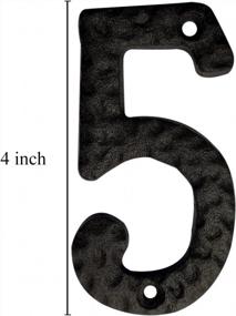 img 3 attached to Черный номер дома литого железа размер 5 до 4 дюймов для на открытом воздухе дисплея адреса с уникальным возникновением Ремесленн-стиля