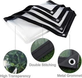 img 2 attached to 13 × 6.6 FT Clear Heavy Duty Waterproof Tarpaulin: Snowproof & Windproof Winter Poly Tarp for Garden, Patio, and Window Rain Shield