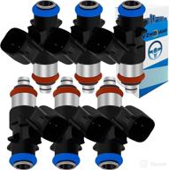 6 pieces fj1147 62410 fuel injector 0280158233 for ram promaster, jeep grand cherokee wrangler, dodge chrysler 3.6l v6 2011-2019 - 05184085ac 5184085ad compatible logo