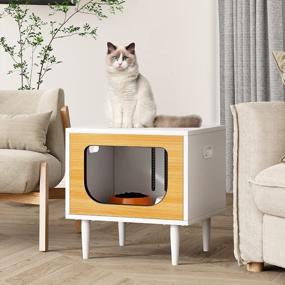 img 3 attached to Pet-Friendly Nightstand And End Table With Hidden Cat House And Drawer - Perfect For Cats And Small Dogs, Indoor Cat Home Furniture For Bedroom Or Living Room By Sogesfurniture