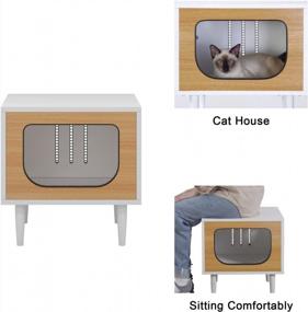 img 1 attached to Pet-Friendly Nightstand And End Table With Hidden Cat House And Drawer - Perfect For Cats And Small Dogs, Indoor Cat Home Furniture For Bedroom Or Living Room By Sogesfurniture