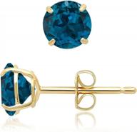 4-prong stud earrings for women/girls - genuine birthstone gemstone in 14k white gold/yellow gold, round shape, 6mm size, 2.00ctw logo