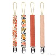 adorable pacifier clips for baby girls – 4-piece set, soft cotton and linen material, ideal for teething babies logo