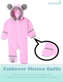 img 2 attached to 🧥 Cozy Winter Suit for Babies: Newborn Infant Toddler Snow Suit with Fleece Hood and Fold-Over Mittens