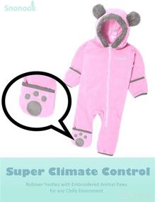 img 1 attached to 🧥 Cozy Winter Suit for Babies: Newborn Infant Toddler Snow Suit with Fleece Hood and Fold-Over Mittens