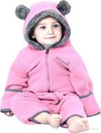 🧥 cozy winter suit for babies: newborn infant toddler snow suit with fleece hood and fold-over mittens logo