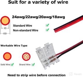 img 1 attached to 🔌 10 Pack 2 Pin LED Strip Connector Biantie La Unwired Clips - Easy Solderless Connection for 12v 24v Single Color Lights