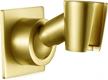 adjustable handheld shower bracket with brushed brass/gold finish - no drill installation required logo
