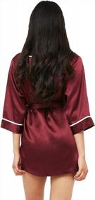 img 1 attached to Luxurious Women'S Dressing Gown: MYK 100% Mulberry Silk Shawl-Collar Robe