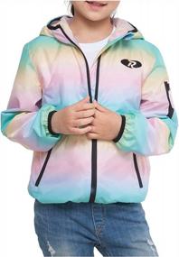 img 2 attached to Girls' Hooded Lightweight Water Resistant Windbreaker Zip-Up Jacket By Rokka&Rolla