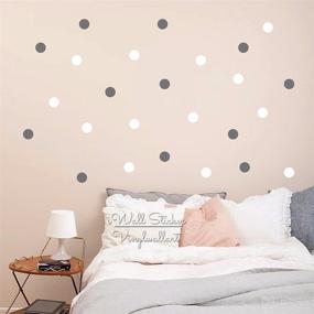 img 3 attached to 🎨 80-Piece Set of Removable Polka Dot Wall Stickers, 4.8cm in White - Easy Peel & Stick, Ideal for Kids Nursery Room Decor