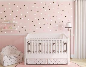 img 2 attached to 🎨 80-Piece Set of Removable Polka Dot Wall Stickers, 4.8cm in White - Easy Peel & Stick, Ideal for Kids Nursery Room Decor