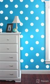 img 4 attached to 🎨 80-Piece Set of Removable Polka Dot Wall Stickers, 4.8cm in White - Easy Peel & Stick, Ideal for Kids Nursery Room Decor