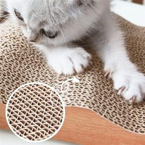 img 2 attached to 🐱 RUMUUKE 3-in-1 Cat Scratchers - Reversible Corrugated Cardboard Cat Scratcher Pad, Kitten Scratching Lounge for Indoor Cats