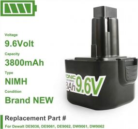 img 3 attached to 2 Pack OVONIC 9.6V 3800MAh Battery Compatible With DW9062, DW9061, Etc.