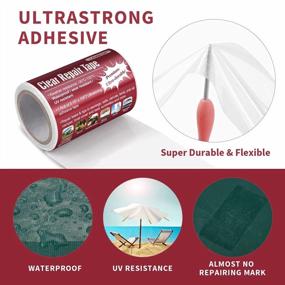 img 2 attached to LANBEIDE RV Awning Repair Tape, Canvas Repair Tape To Fix Tears & Rips In Awnings, Sails, Canvas, Tents, Pop Up Camper, Boat Cover Sunbrellas 9.84FT X 3.15" (3 Rolls, 29.5FT In Total)