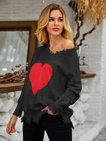 img 2 attached to Nulibenna Women'S Cable Knit Pullover Sweater With Heart Patch Detail And Long Sleeves