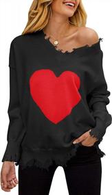 img 3 attached to Nulibenna Women'S Cable Knit Pullover Sweater With Heart Patch Detail And Long Sleeves