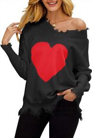 img 4 attached to Nulibenna Women'S Cable Knit Pullover Sweater With Heart Patch Detail And Long Sleeves