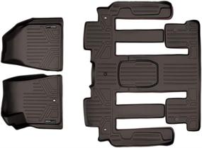 img 2 attached to 🏆 Premium Cocoa Floor Mat Set for Chevy Traverse, Buick Enclave, Saturn Outlook, GMC Acadia - 2nd Row Bench Seat - 2009-2017 Compatible