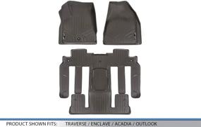 img 1 attached to 🏆 Premium Cocoa Floor Mat Set for Chevy Traverse, Buick Enclave, Saturn Outlook, GMC Acadia - 2nd Row Bench Seat - 2009-2017 Compatible