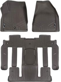 img 4 attached to 🏆 Premium Cocoa Floor Mat Set for Chevy Traverse, Buick Enclave, Saturn Outlook, GMC Acadia - 2nd Row Bench Seat - 2009-2017 Compatible