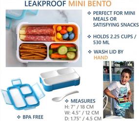 img 2 attached to Kids Lunch Box Set With Thermos - Hot/Cold Food, Bento-Box, Insulated Stainless Steel 10 Oz 300 ML Blue
