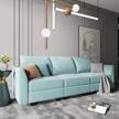 modular 3 seater convertible sofa with storage seats for small spaces in stylish aqua blue by honbay logo