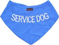 🐶 personalized embroidered service dog blue bandana: high-quality neck scarf enhances safety, alerting others in advance & adds style логотип