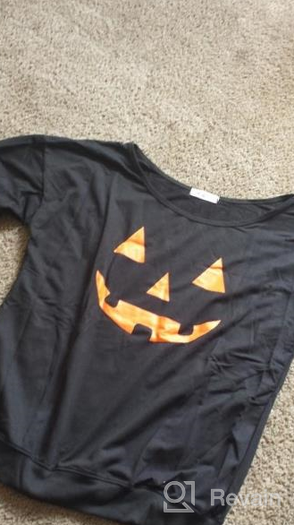 img 1 attached to Lymanchi Women Slouchy Shirts Halloween Pumpkin Long Sleeve Sweatshirts Pullover review by Patrick Myers
