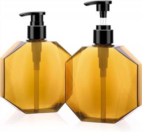 img 4 attached to Refillable Hand Soap Dispenser Set - 2Pcs 10.1Oz Press Pump Bottles For Home & Hotel Use