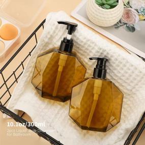 img 3 attached to Refillable Hand Soap Dispenser Set - 2Pcs 10.1Oz Press Pump Bottles For Home & Hotel Use