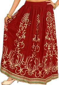 img 3 attached to Exotic India Printed Embellished Border Women's Clothing in Skirts