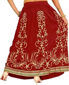 img 2 attached to Exotic India Printed Embellished Border Women's Clothing in Skirts