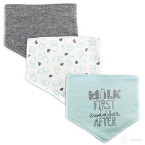 img 3 attached to 👶 Modern Baby 3 Pack Bandana Bibs for Boys: Stylish & Absorbent Drooler Baby Bibs, Designed to Keep Baby Dry - Milk Print