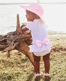 img 3 attached to 👶 RuffleButts Baby/Toddler Girls Peplum Short Sleeve One Piece Swimsuit with UPF 50+ Sun Protection