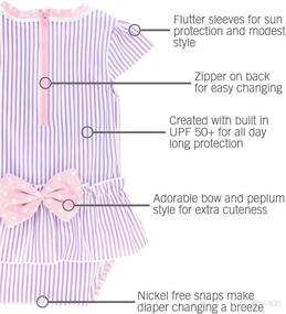 img 1 attached to 👶 RuffleButts Baby/Toddler Girls Peplum Short Sleeve One Piece Swimsuit with UPF 50+ Sun Protection