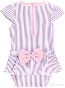 img 4 attached to 👶 RuffleButts Baby/Toddler Girls Peplum Short Sleeve One Piece Swimsuit with UPF 50+ Sun Protection