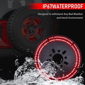 img 2 attached to 🚗 Spare Tire Brake Light for Jeep Wrangler JK 2007-2018 & JL/JLU 2018+, 3rd LED Rear 16 to 20-inch Wheel Lights Third Tail Lamp, Red Light – Improved SEO