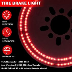 img 1 attached to 🚗 Spare Tire Brake Light for Jeep Wrangler JK 2007-2018 & JL/JLU 2018+, 3rd LED Rear 16 to 20-inch Wheel Lights Third Tail Lamp, Red Light – Improved SEO