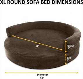 img 1 attached to KOPEKS Deluxe Orthopedic Memory Foam Round Sofa Lounge Dog Bed - Jumbo XL - Brown, Model:Round