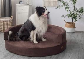 img 2 attached to KOPEKS Deluxe Orthopedic Memory Foam Round Sofa Lounge Dog Bed - Jumbo XL - Brown, Model:Round