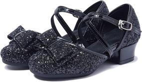 img 4 attached to Sittingley Glitter Toddler Princess Wedding Girls' Shoes ~ Flats