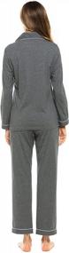 img 1 attached to Soft And Stylish Women'S 100% Cotton Long Sleeve Pajama Sets With Button Down And Pockets - ColorfulLeaf Sleepwear For Comfortable Lounging