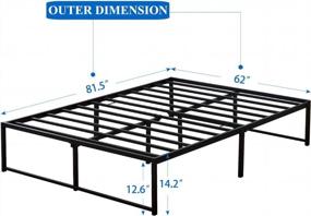 img 2 attached to Queen Size Metal Platform Bed Frame - No Box Spring Needed, Steel Slat Support By VECELO