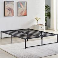 queen size metal platform bed frame - no box spring needed, steel slat support by vecelo logo
